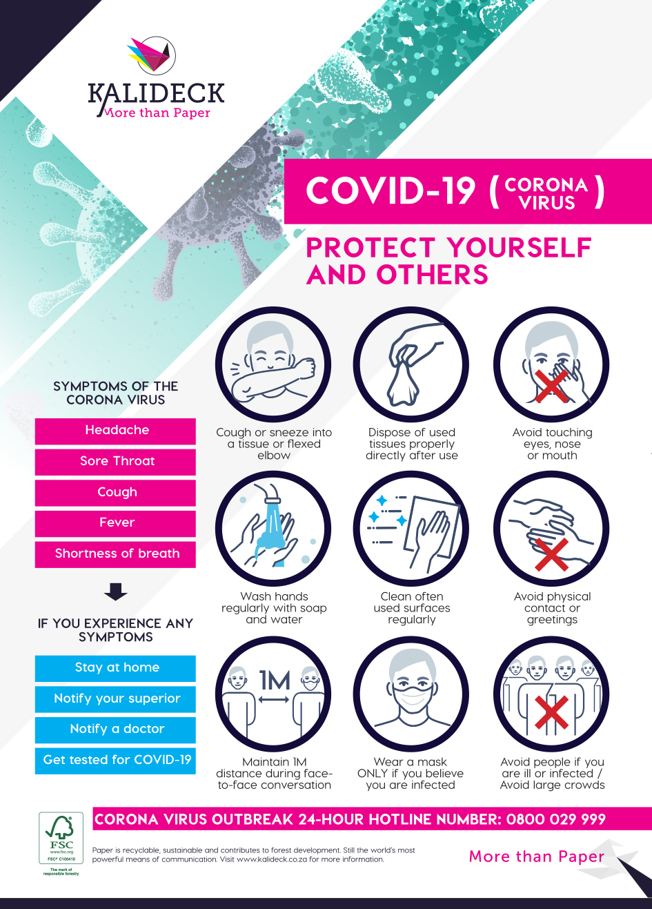 COVID 19 precautions Poster