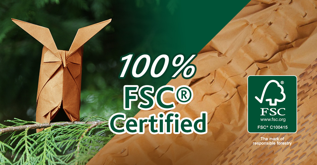 All our packaging paper is now 100% FSC certified