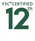 FSC certified 12th year in row logo white