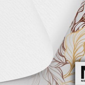 A close-up of a high-quality Neenah Paper sheet with a distinct watermark.