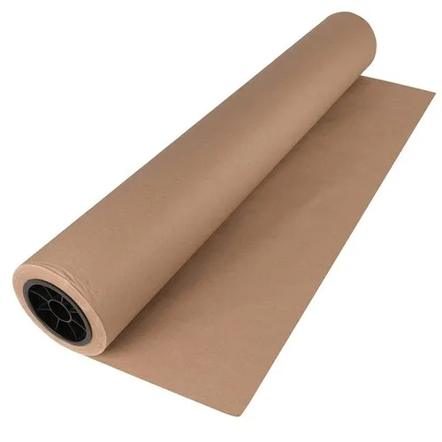A heavy roll of brown natural kraft paper for wrapping and shipping.