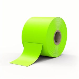 Fluor Green self-adhesive paper displaying a vibrant neon green high-visibility label surface.