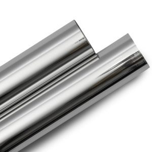 Foil Bright Silver self-adhesive labeling material with a sleek, chrome-like polished silver mirror surface.