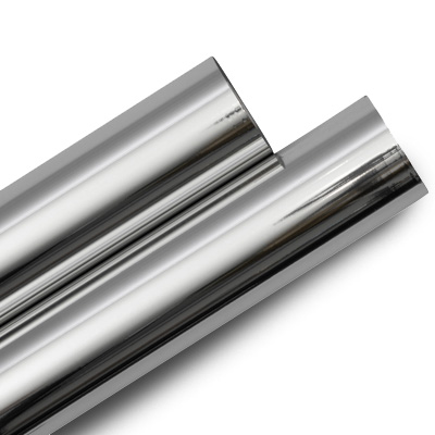 Foil Bright Silver self-adhesive labeling material with a sleek, chrome-like polished silver mirror surface.