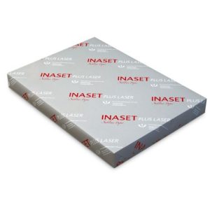 Inaset Cartridge Paper showing a heavy-weight, high-white uncoated drawing and printing surface with superior opacity.