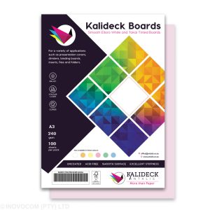 Kalideck Tokai Board Pink showcasing a soft, pastel pink tinted stationery board layout.