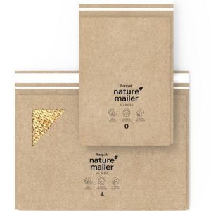 Nature Mailers Ranpak eco-friendly padded paper envelopes showcasing a sustainable protective interior cushioning layer.