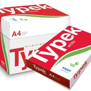 Typek Office White Paper showing a clean white 80gsm copy sheet designed for high-speed trouble-free daily printing.